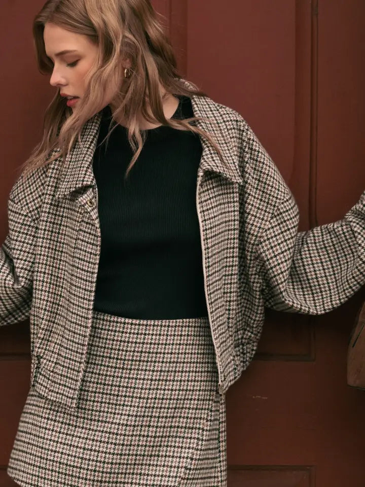 Houndstooth Pattern Jacket
