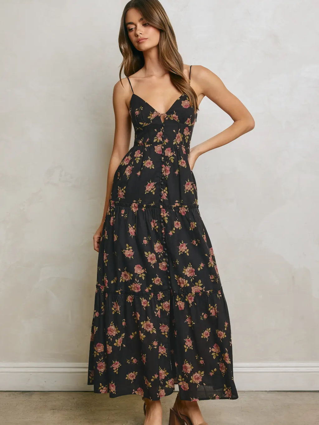 Night Rosette Maxi Dress