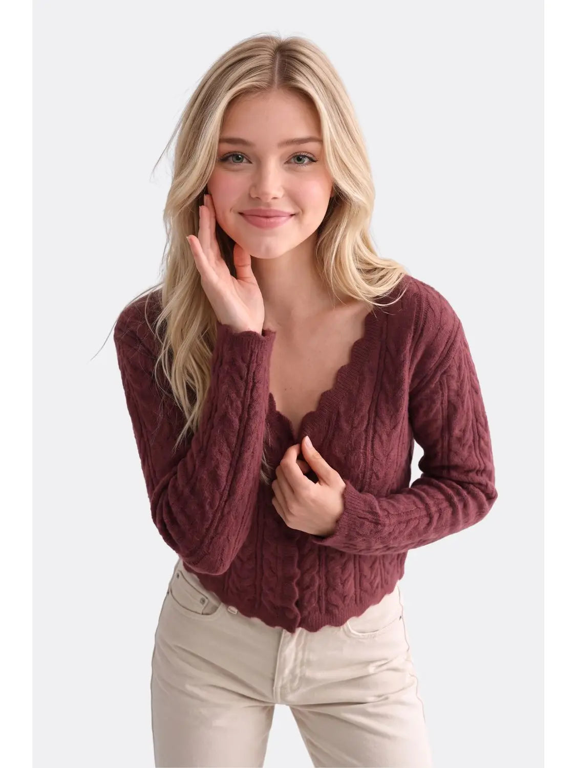 Scalloped Hem Cardigan