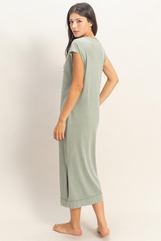 Mineral Wash Shirt Dress