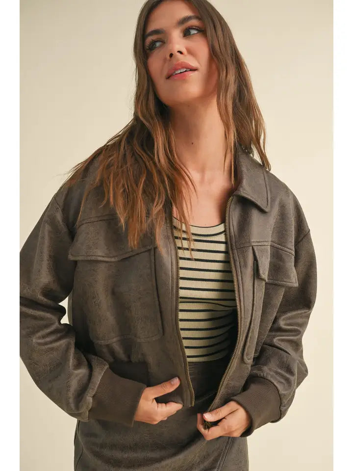 Aged Bomber Jacket