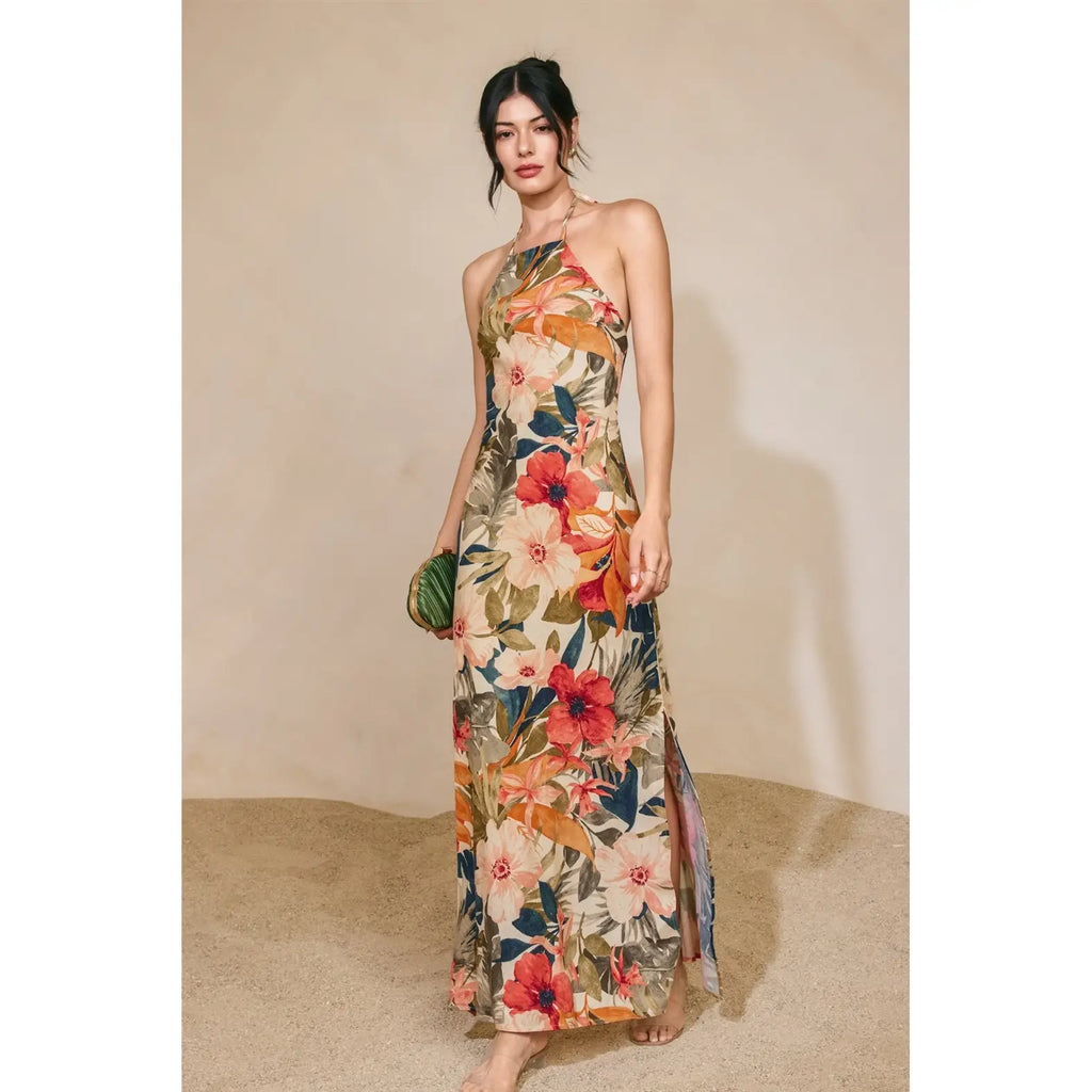 Tropical Floral Maxi Dress