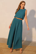 Teal Wide Leg Pant