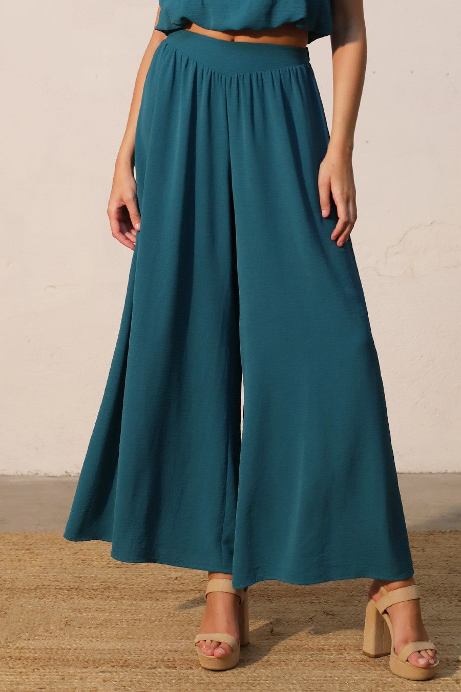 Teal Wide Leg Pant