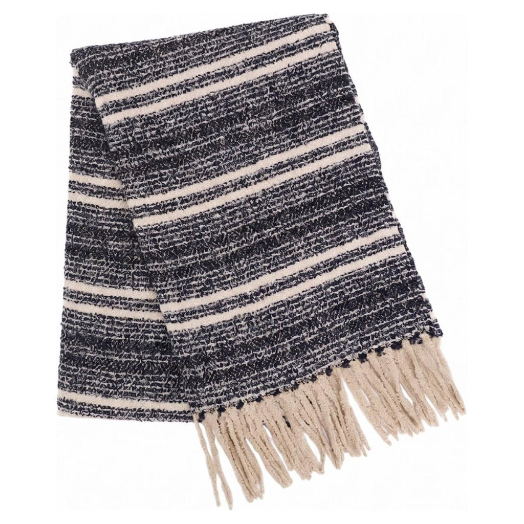 Super Soft Stripe Scarf Black