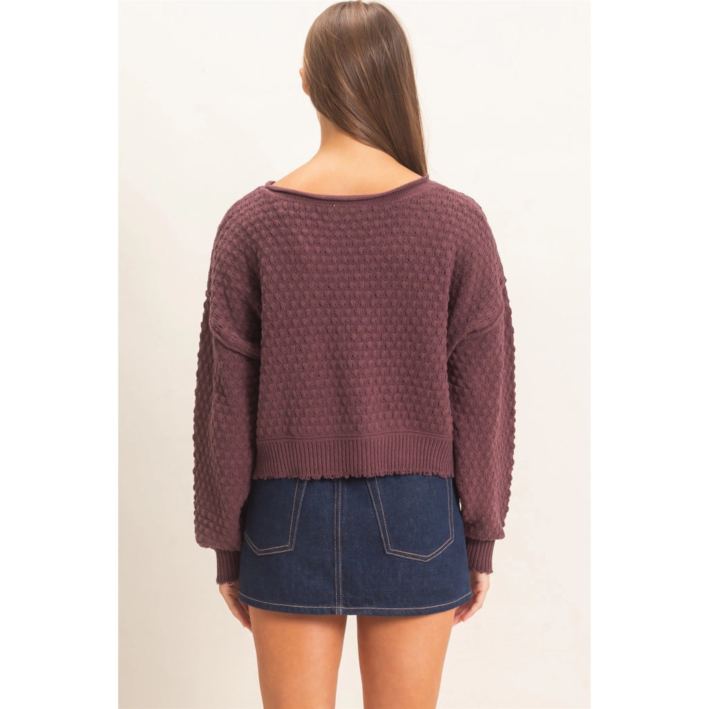 Textured Boatneck Sweater
