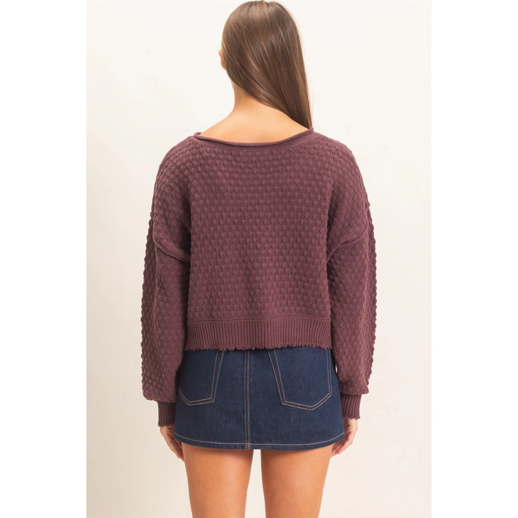 Textured Boatneck Sweater