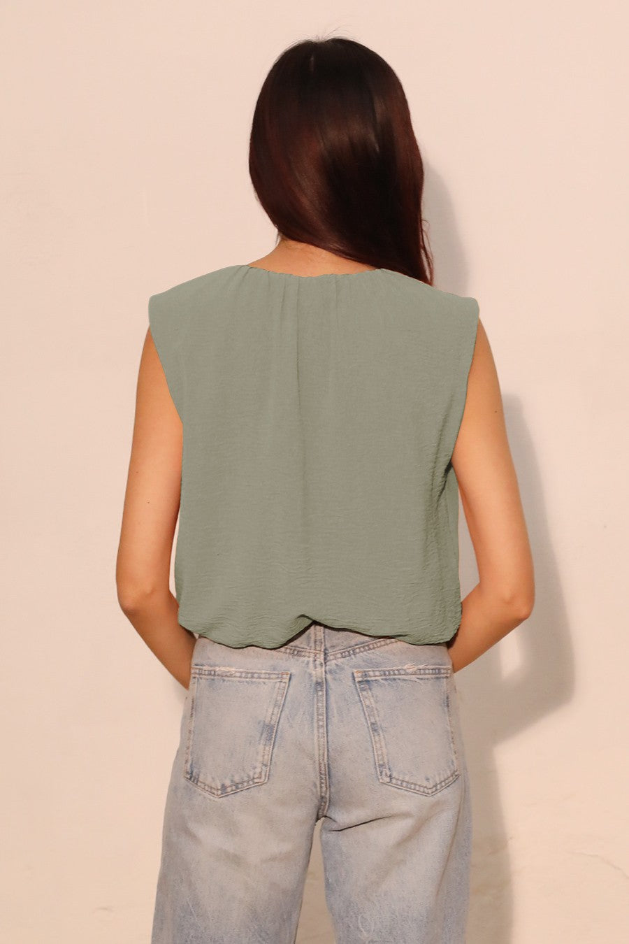 Olive Bubble Top