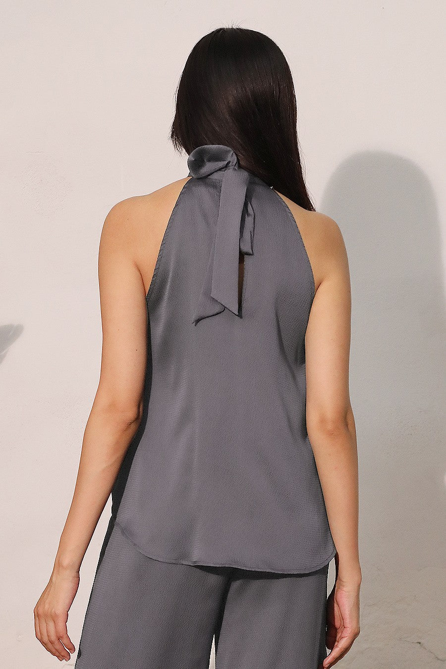 Hammered Satin Halter Top