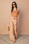 Tropical Leaf Print Wide Leg