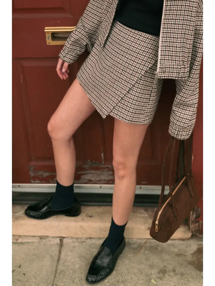 Houndstooth Mini Skirt