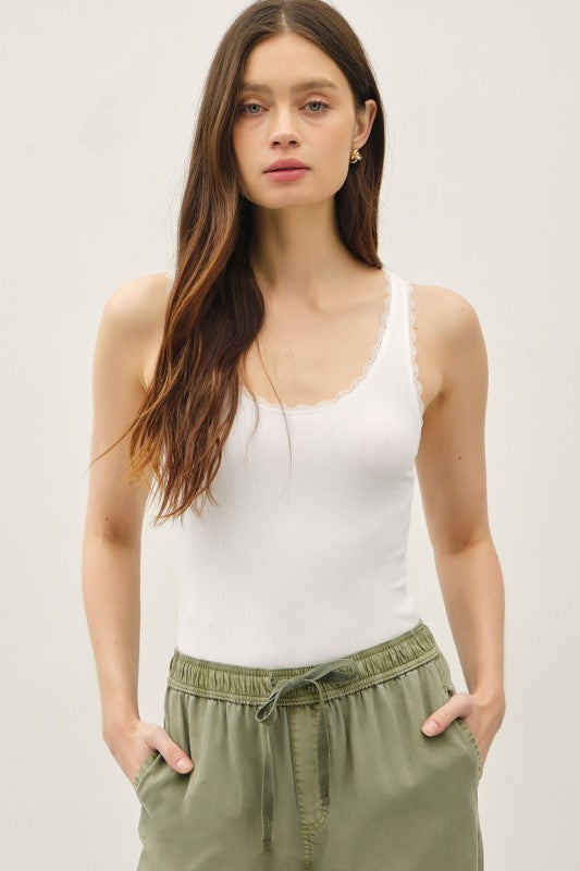 Lace Scoop Neck Tank