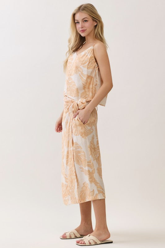 Apricot Midi Skirt