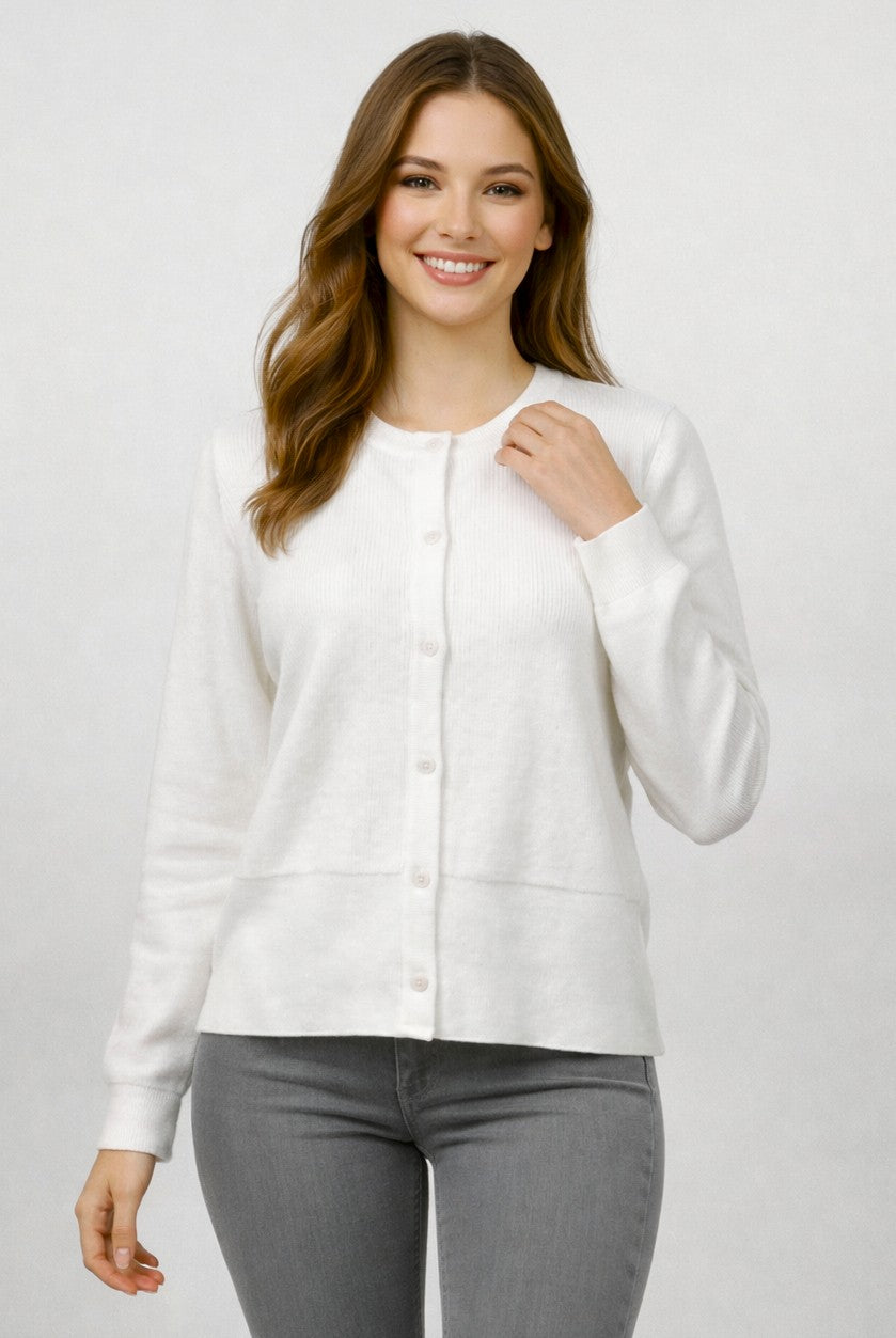 Ribbed Button Up Cardigan