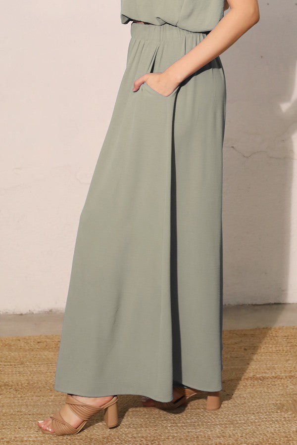 Olive Wide Leg Pant