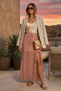 The Mauve Pleated Skirt