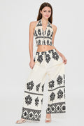 Border Print Wide Leg