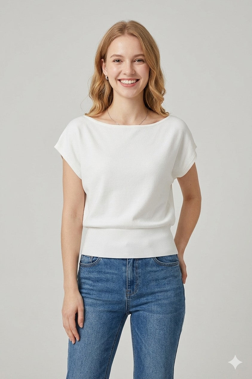 Boatneck Knit Sweater