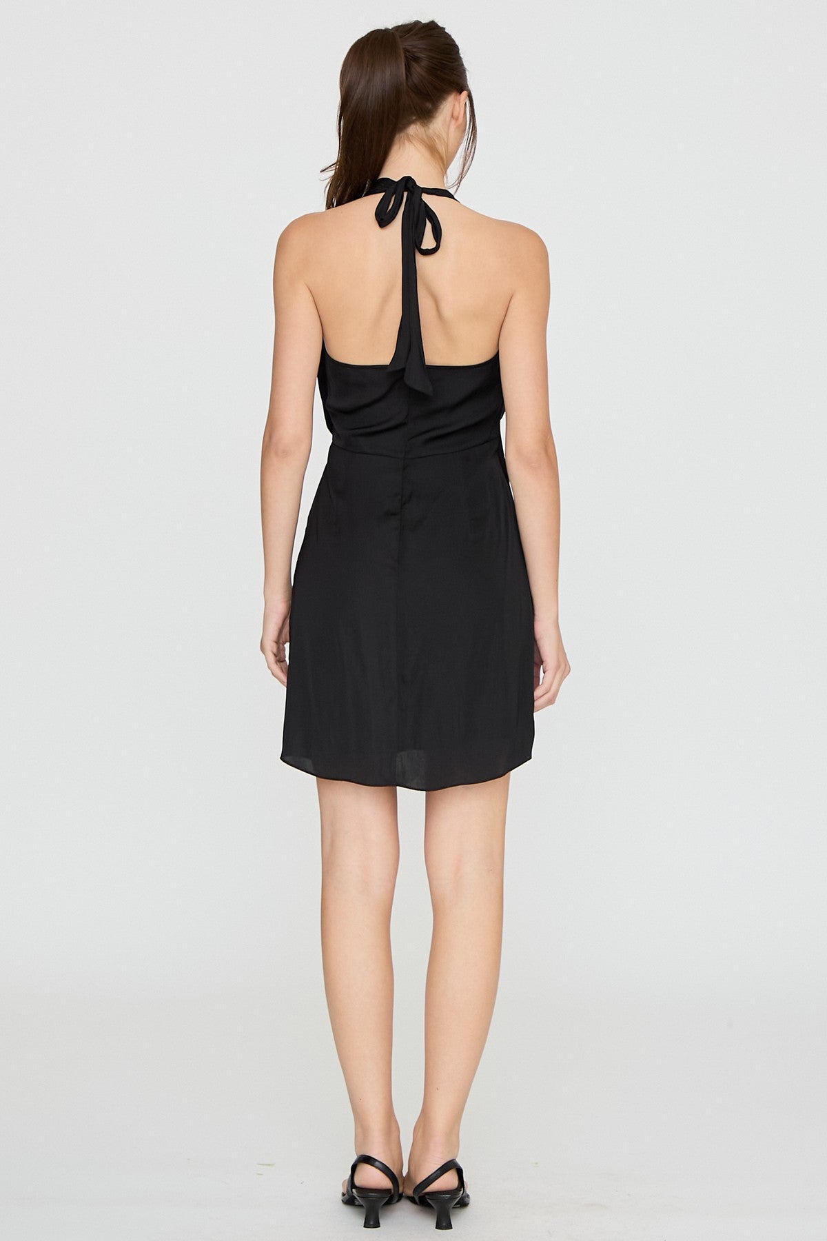 Halter Overlap Mini Dress