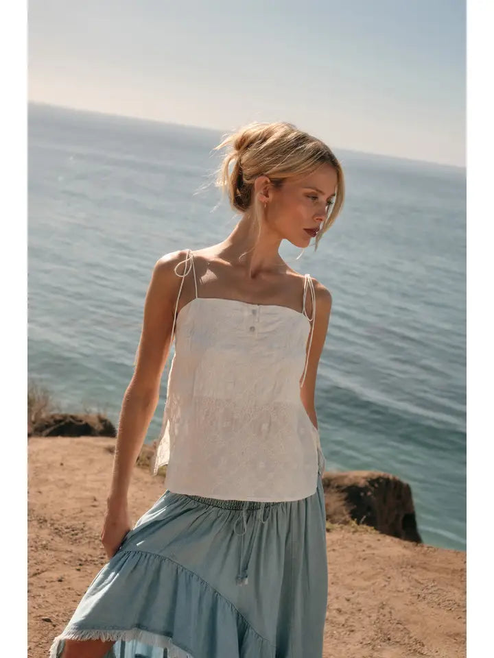 Embroidered Tie Cami