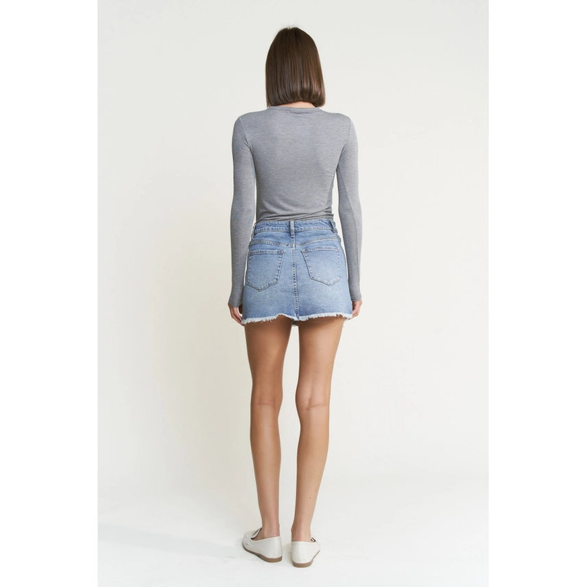 The Cyan Denim Mini Skirt