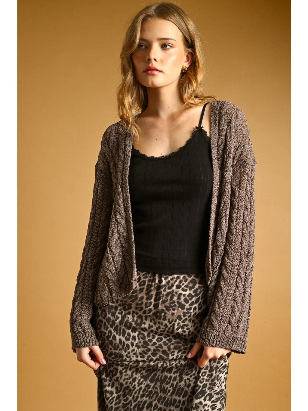 Light Cable Knit Cardigan