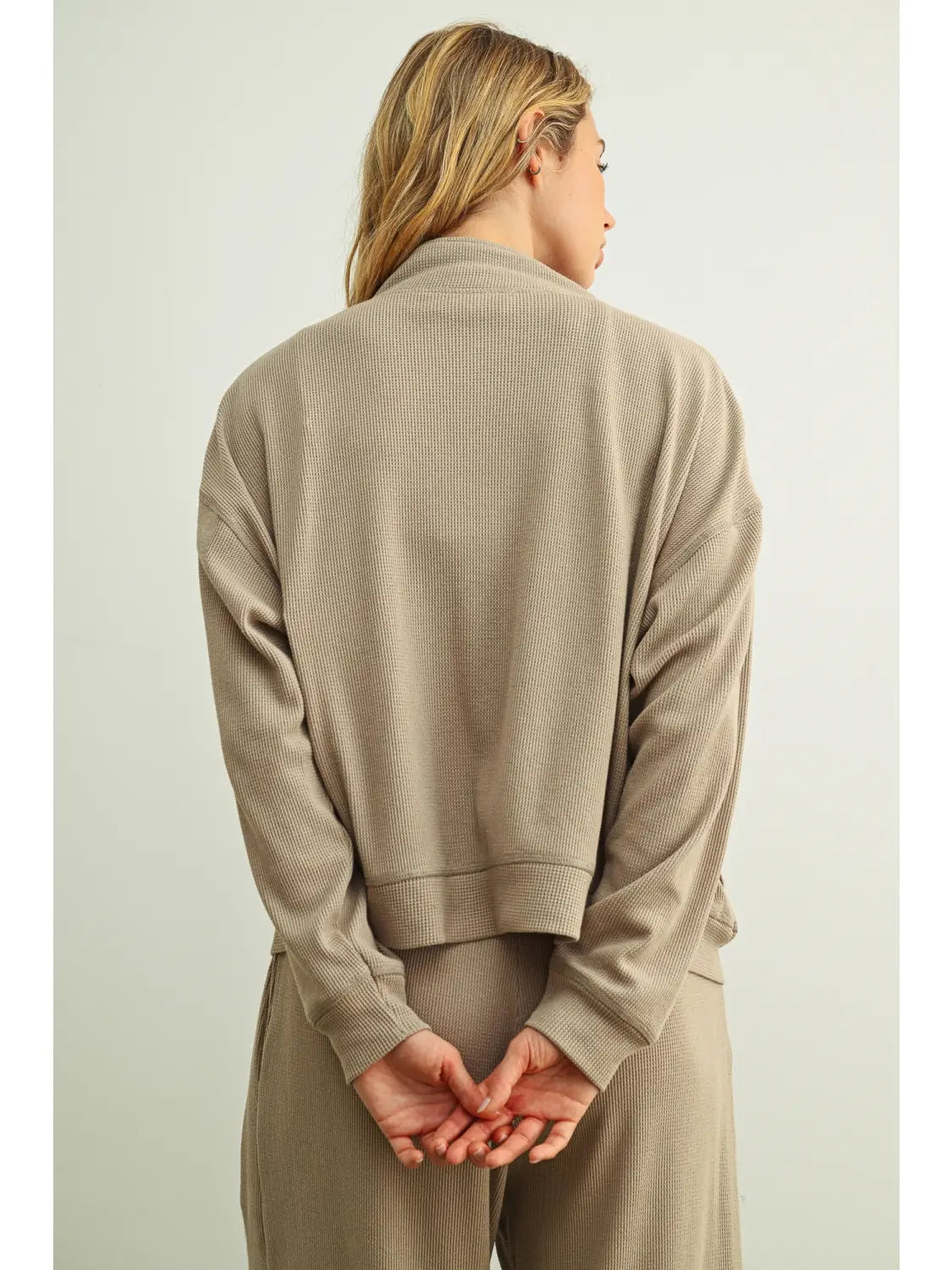 Waffle Half Zip - Mocha