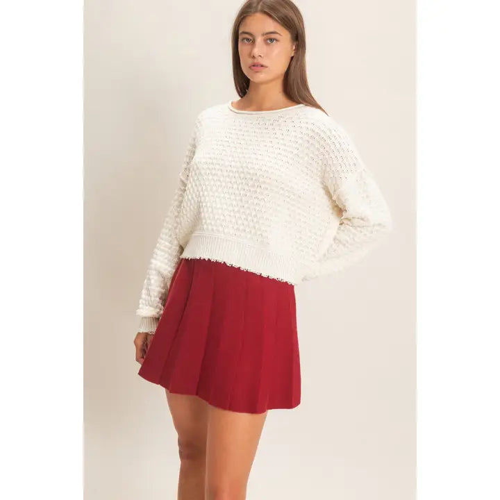 Textured Boatneck Sweater