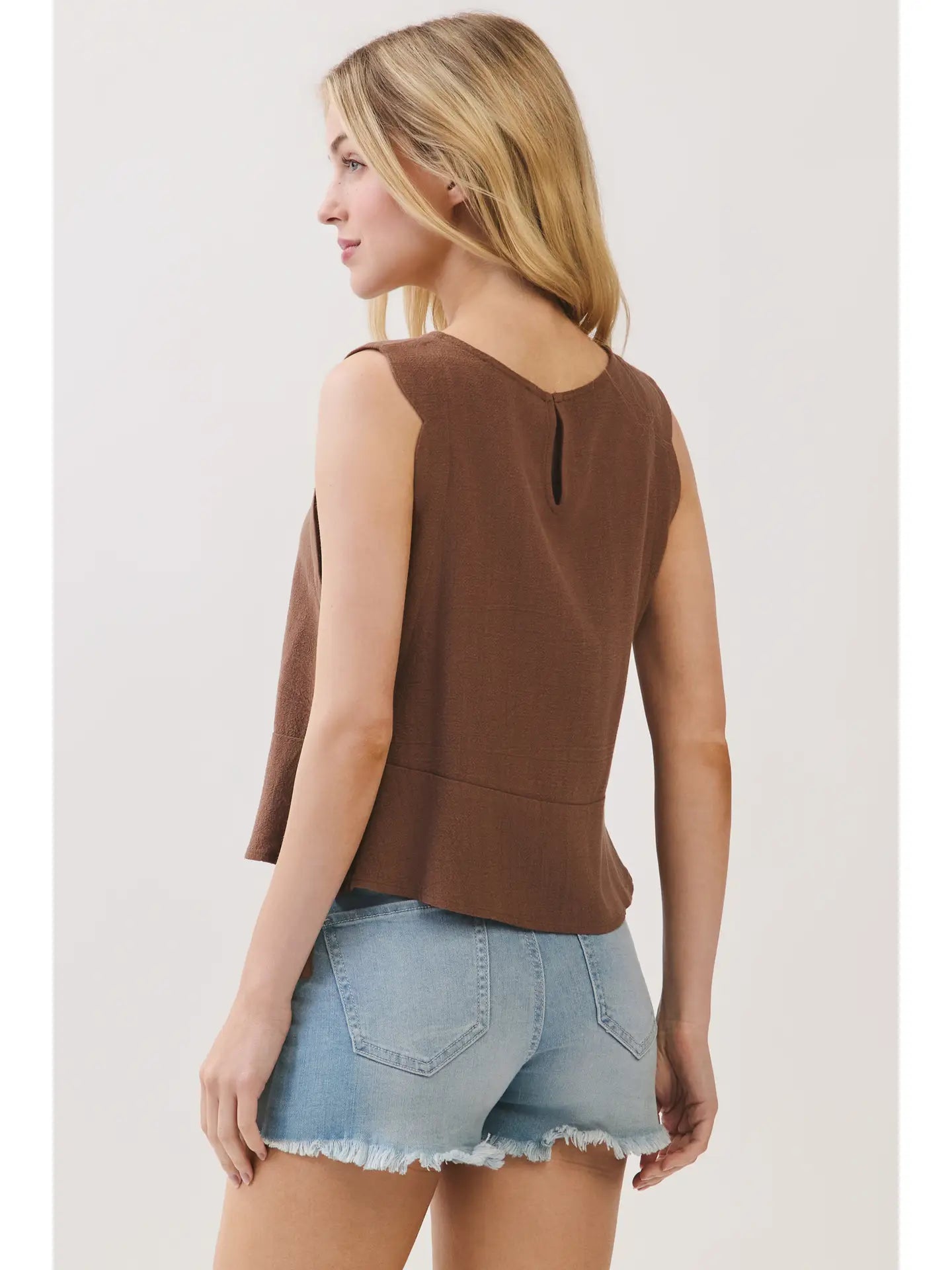 The Chocolate Scalloped Tank