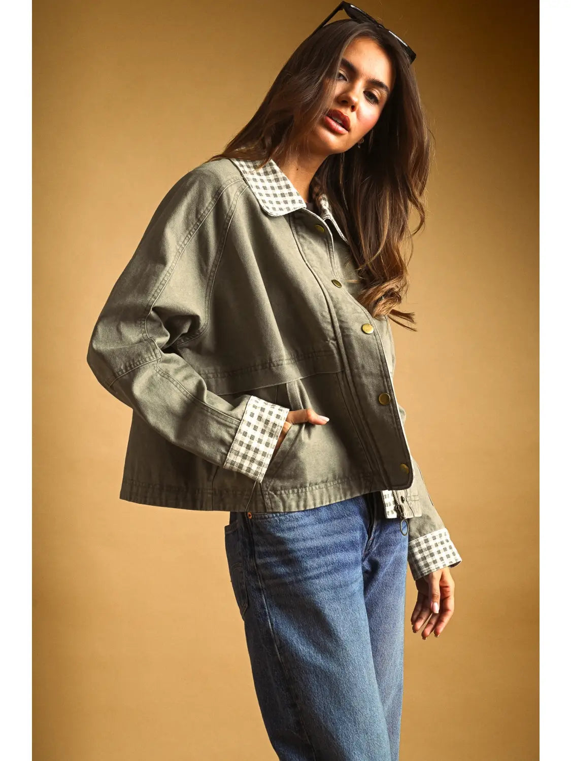 GIngham Collared Jacket