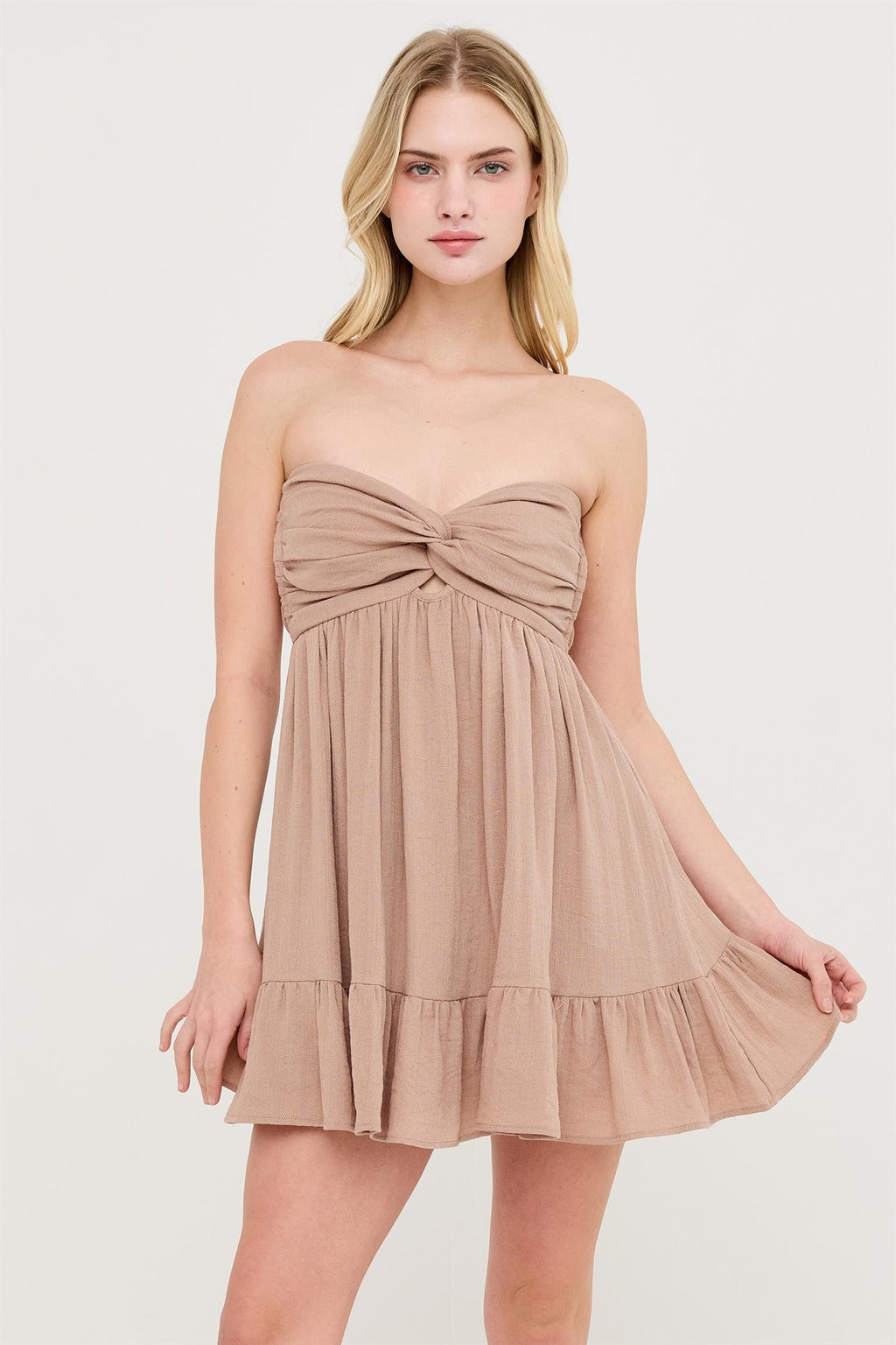 Twist Front Mini Dress