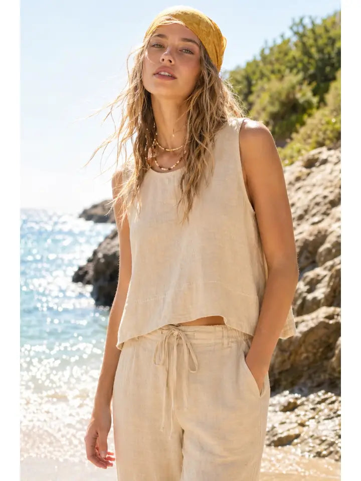 Sleevless Linen Top
