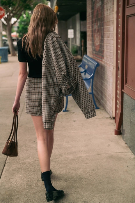 Houndstooth Mini Skirt