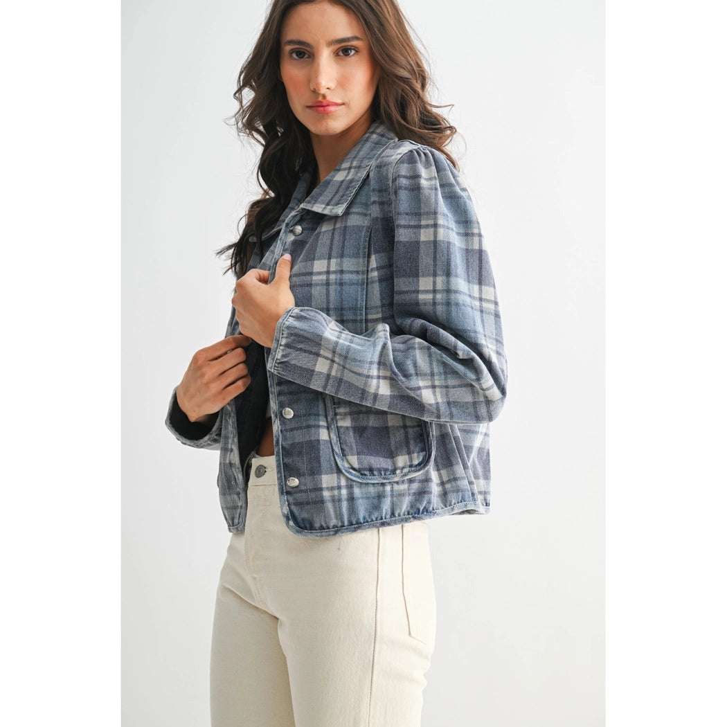 Denim Plaid Jacket