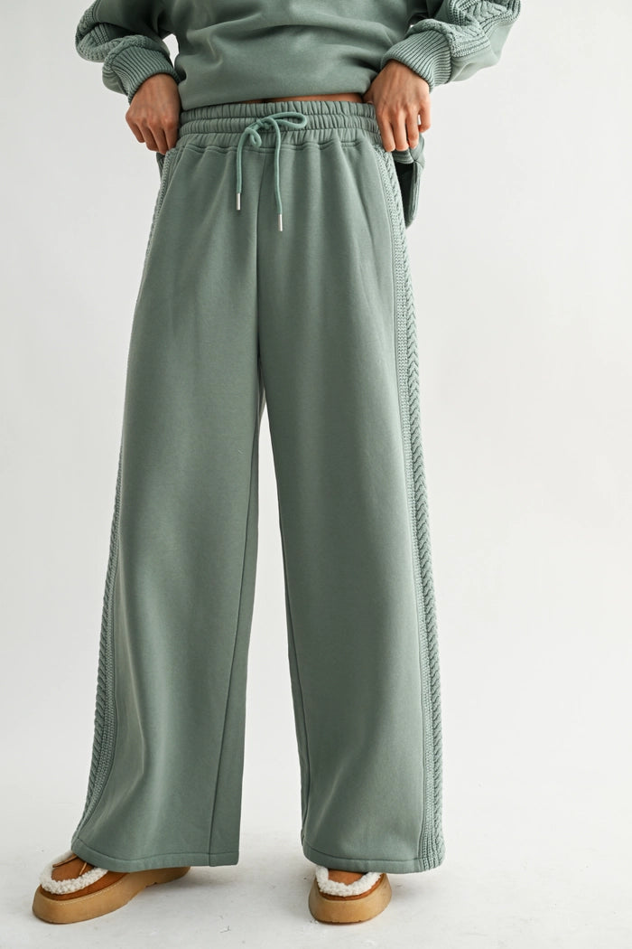 Cable Knit Lounge Pant - Sage