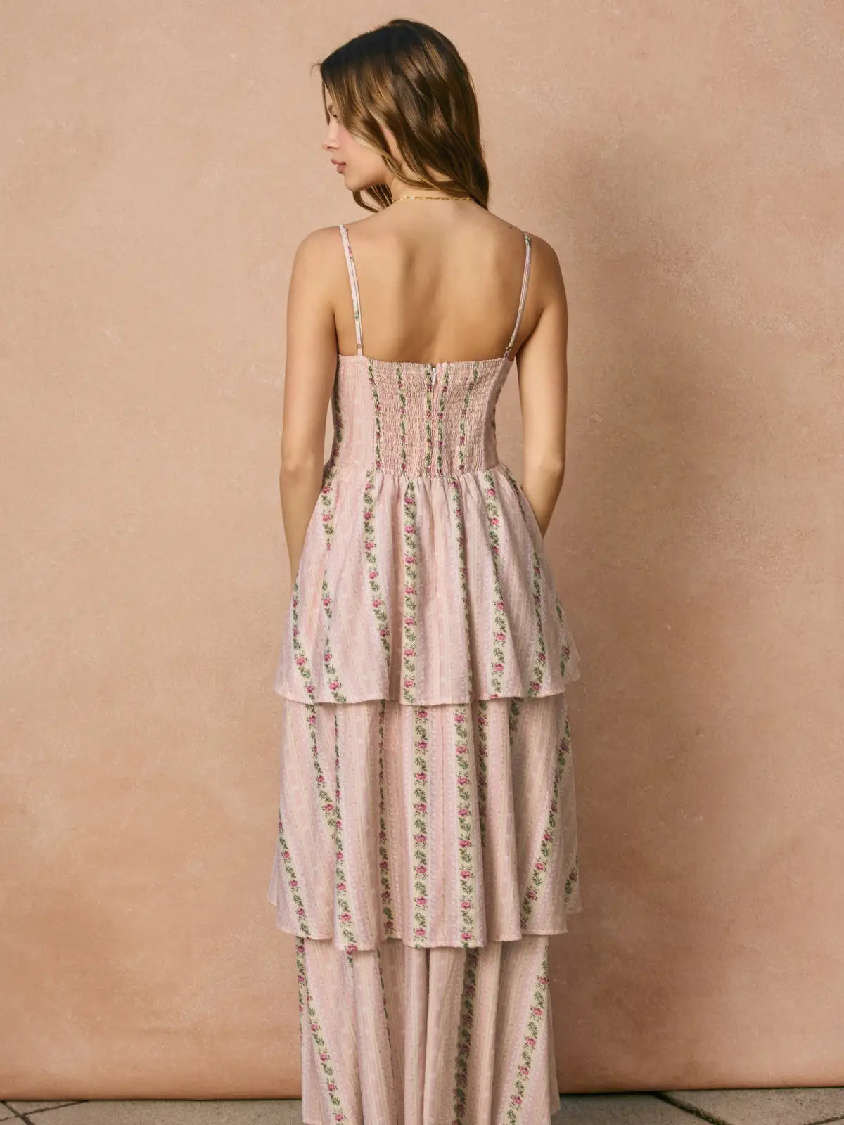 Garden Bloom Corset Layered Maxi