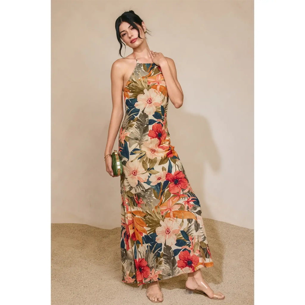 Tropical Floral Maxi Dress
