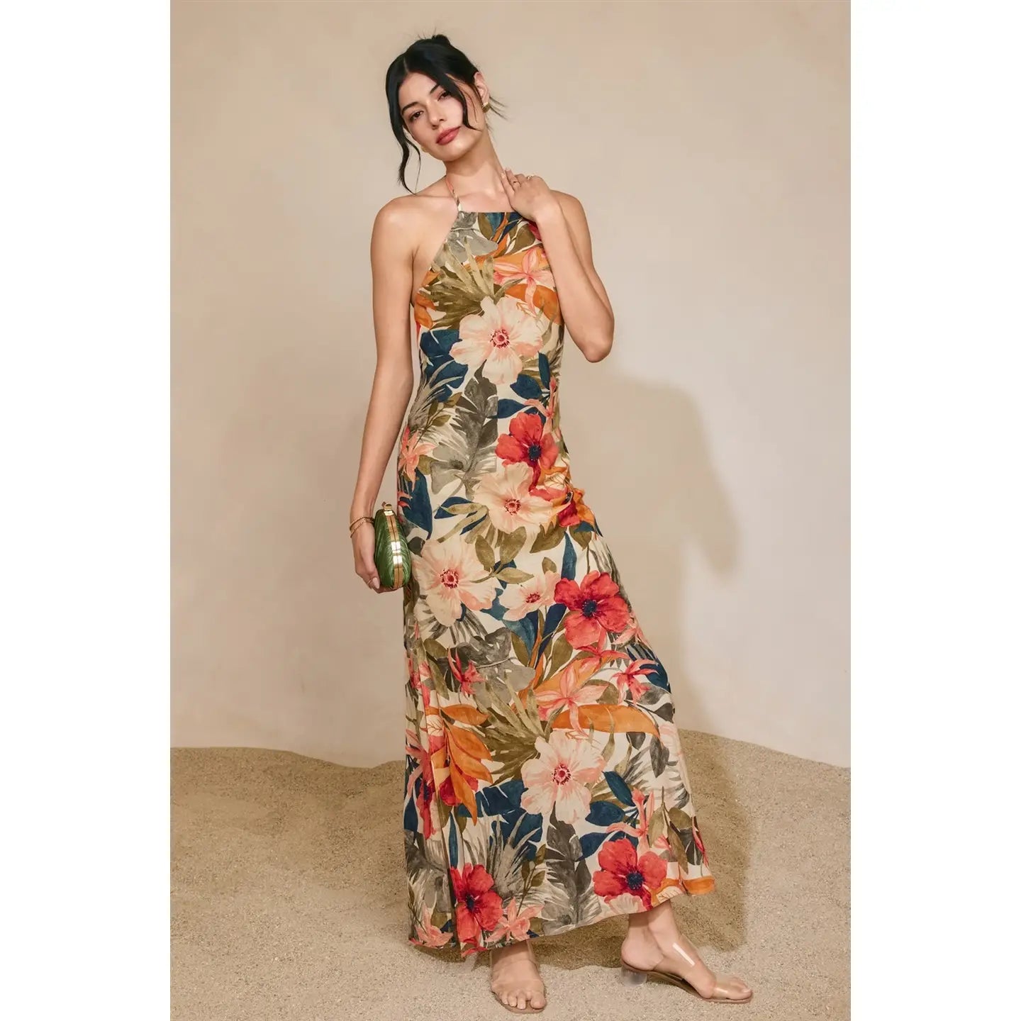 Tropical Floral Maxi Dress