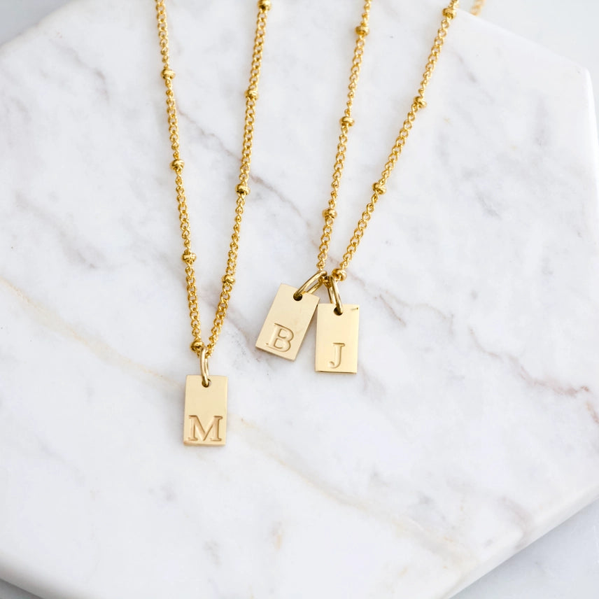 Stamped Letter Necklace