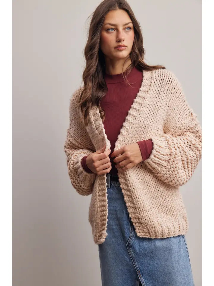 Chunky Heart Knit - Blush