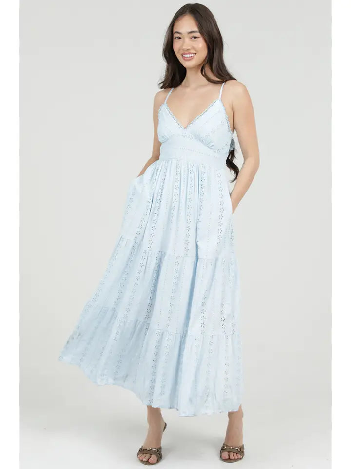 Baby Blue Eyelet Maxi