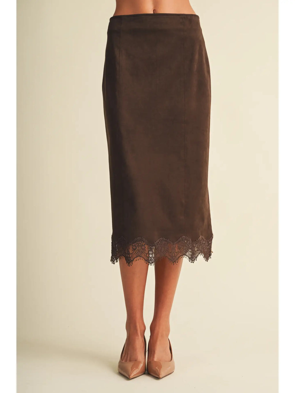 Microsuede Midi Skirt