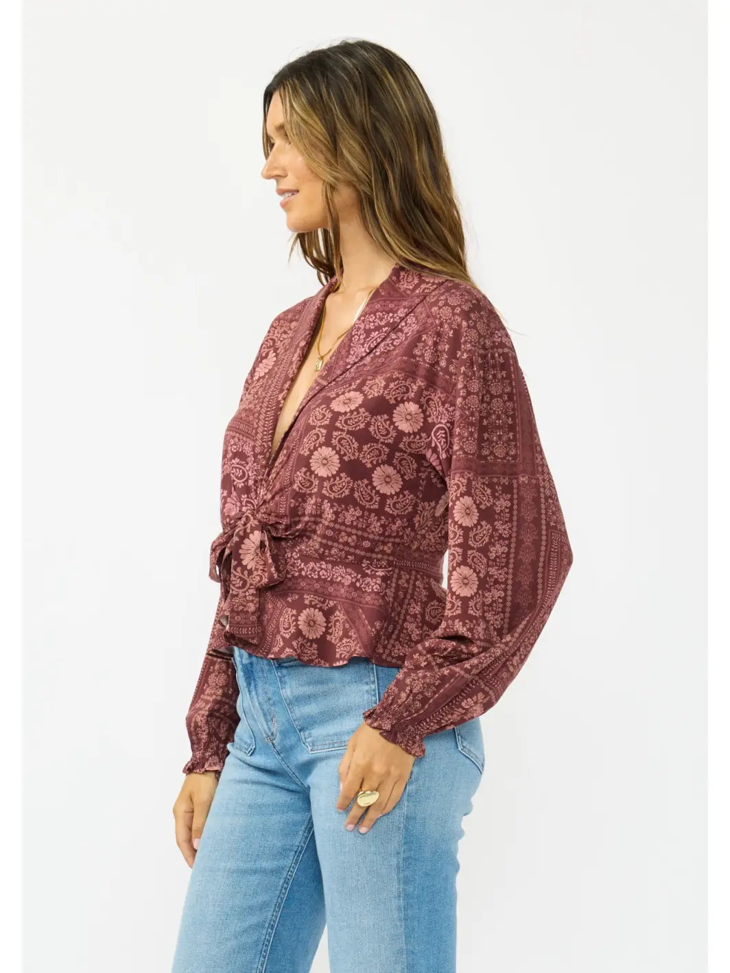 Dusty Rose Peplum Top