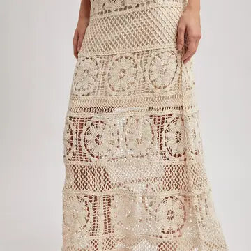 Crochet Knit Midi Skirt