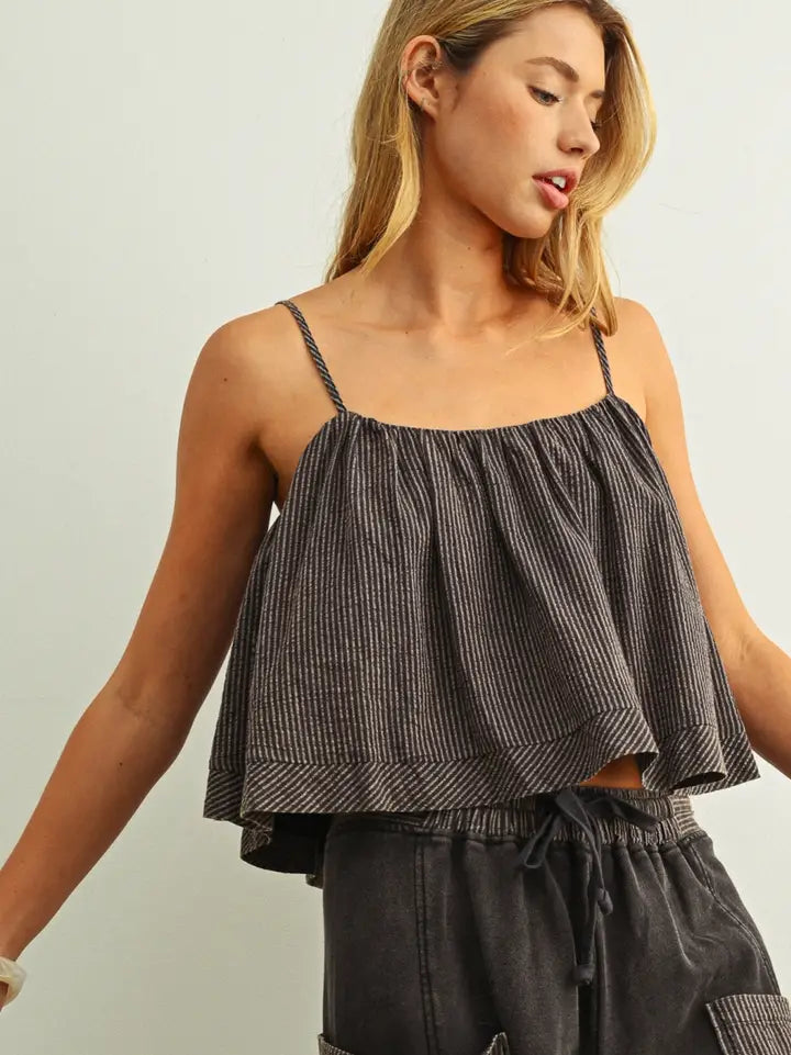 Striped Patterned Crop Top