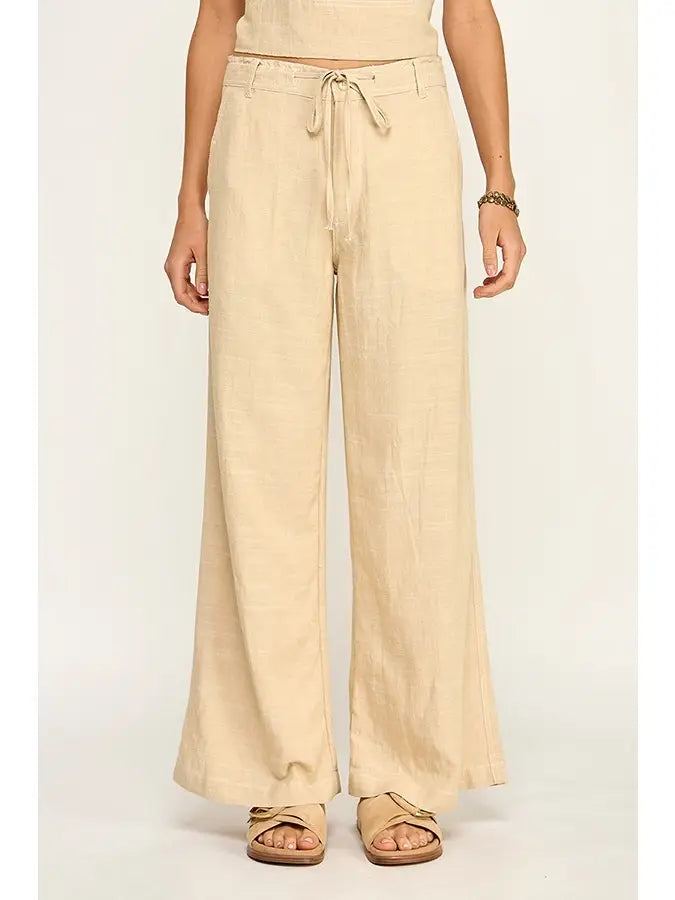 Stitched Linen Wide Leg
