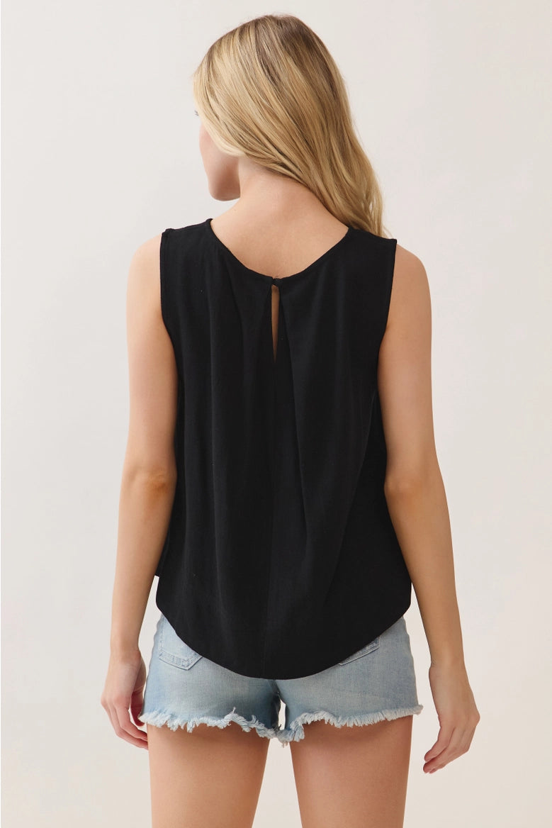 Black Keyhole Sleevelss Top