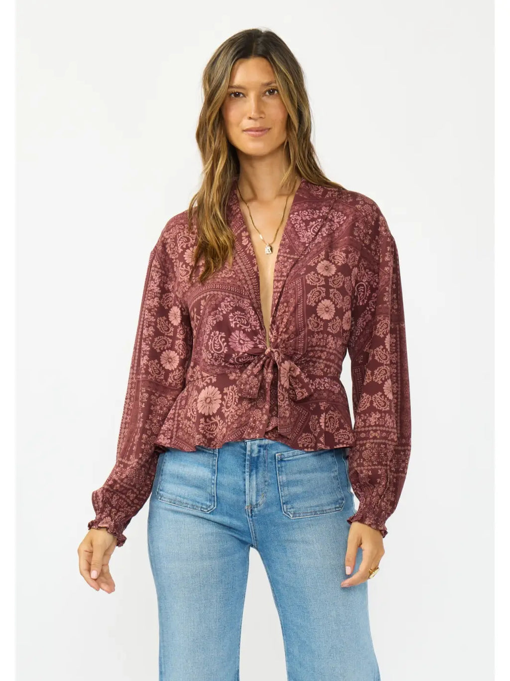 Dusty Rose Peplum Top