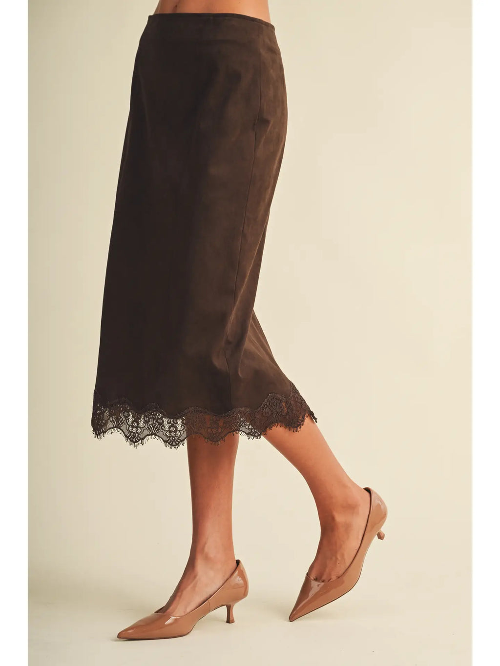 Microsuede Midi Skirt