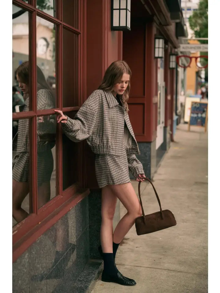 Houndstooth Mini Skirt
